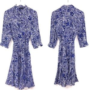 Worth Silk Floral Pattern Midi Dress